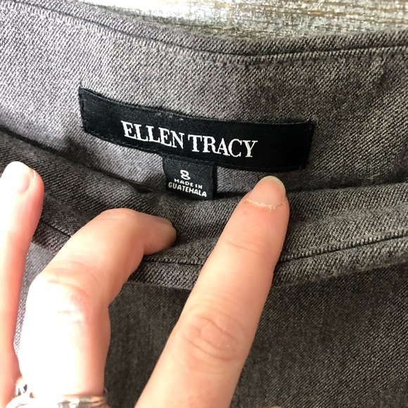 Ellen Tracy size 8 grey career office trouser dress pants - Picture 2 of 3